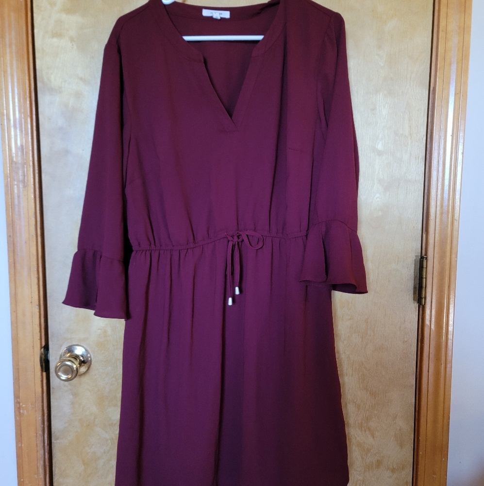 Burgundy Maurices Dress sz XL